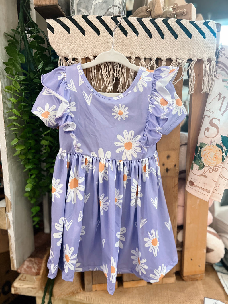 Kids Purple Daisy Dress