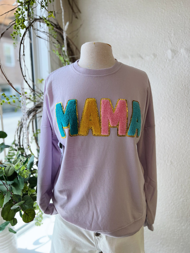 Lavender Sparkle Mama Sweatshirt
