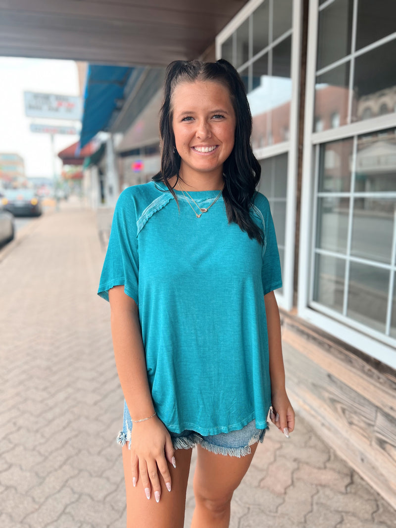 Distressed Hem Tee