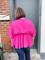 Hot Pink Dolman Style Top