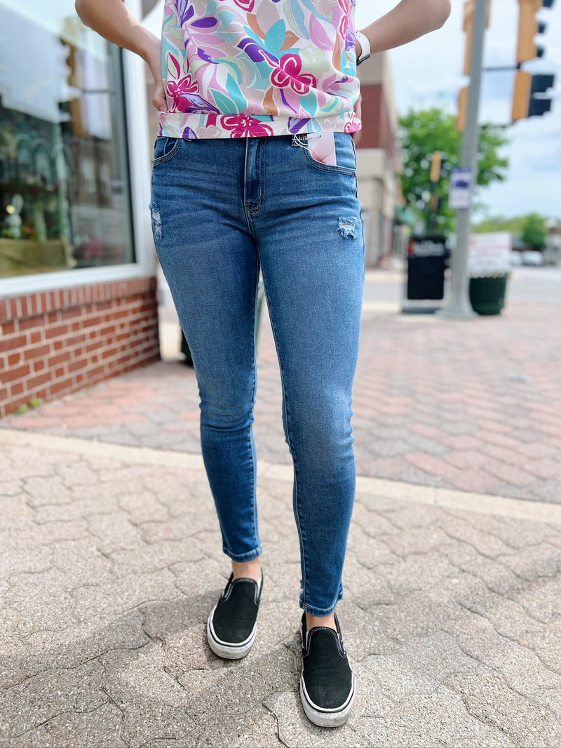 Benton's medium wash skinny jeans