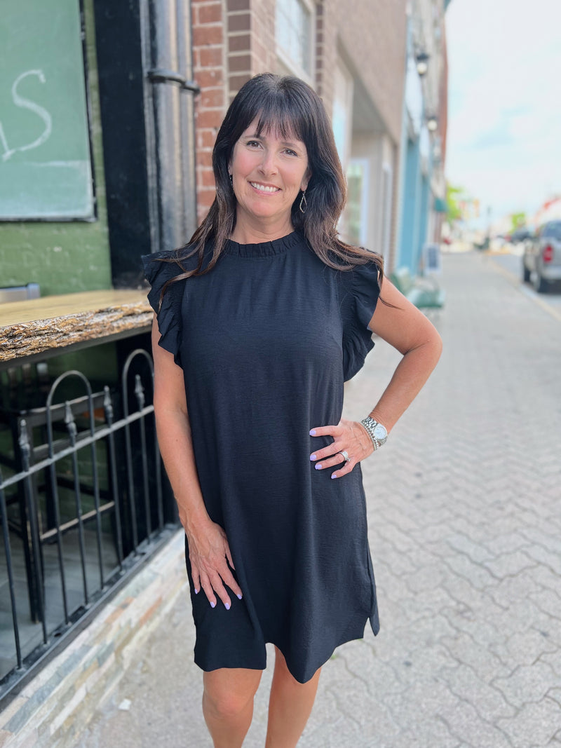 Black Mock Neck Dress