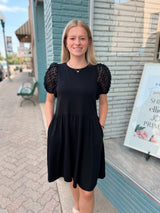 Swiss Dot Puff Sleeve Dress