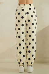 Black and Cream Polka Dot Sweatpants