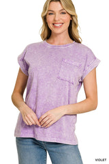 Halo Snow Washed Cuffed Short Sleeve Tee