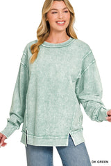 Halo Washed F/ terry Exposed Seam Sweatshirt