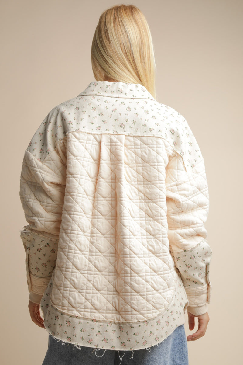 Quilted Floral Button Down Shacket