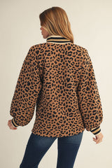 Toffee Leopard Textured Long Sleeve Shirt