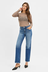 Curvy Maya's TC High Rise Ankle Straight Jeans
