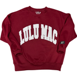 Maroon and White Lulu Mac Sweatshirt