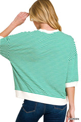 Striped Banded Trim Top
