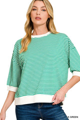 Striped Banded Trim Top