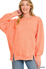 Halo Washed F/ terry Exposed Seam Sweatshirt