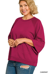 Curvy Scuba 3/4 Sleeve Pullover