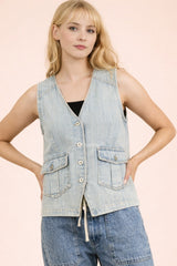 Light Indigo Denim Vest