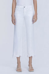 Lola's White Mid Rise Crop Jeans