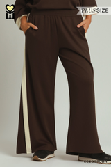 Curvy Luxe Knit Side Stripe Straight Pants