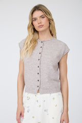 Raw Edge Sleeveless Lightweight Cardigan