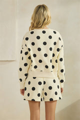 Black and Cream Polka Dot Crewneck