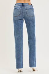 Marin's TC Mid Rise Raw Hem Straight Leg Jean