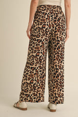 Leopard Pants with Red Striped Side