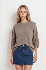 Exposed Seam Drop Shoulder Pullover