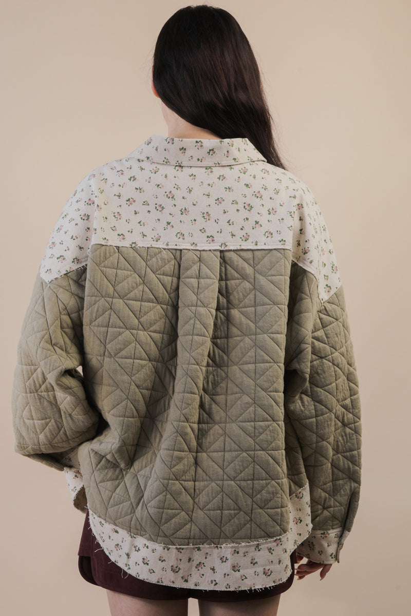 Quilted Floral Button Down Shacket