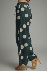 Green Polka Dot Drawstring Pants