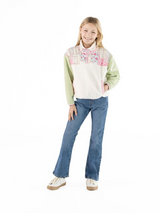 Youth SS Bow and Ditsy Floral Fleece Pullover