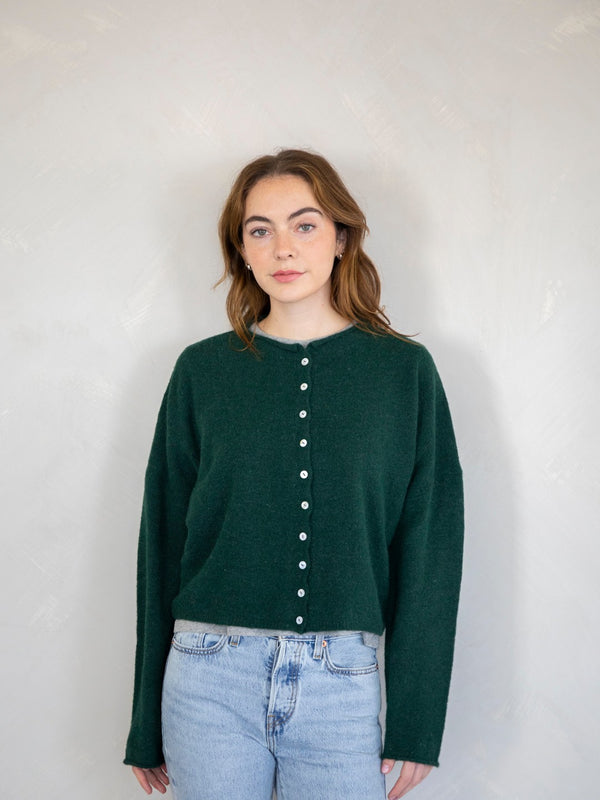 Forest Green Button Down Cardigan