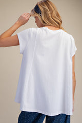 White Short Sleeve Mineral Washed Top