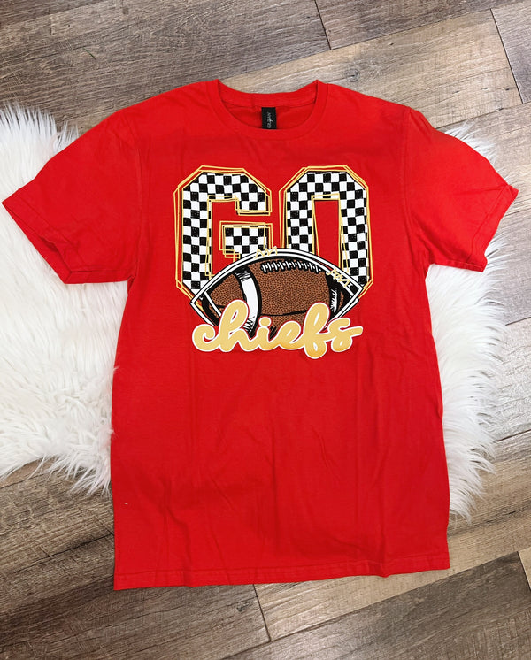 Red Go Chiefs Football Spirit Tee