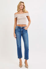 Riley's High Rise Crop Straight Jeans