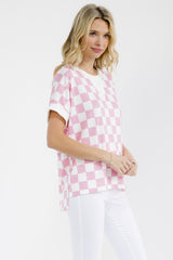 Checkered Short Sleeve Top