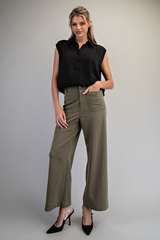 Olive Straight Leg Trouser Pants