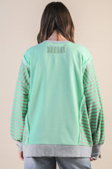 Oversized Striped Casual Crewneck