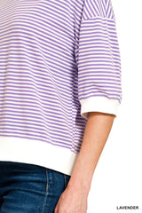 Striped Banded Trim Top