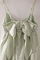 Stripe Back Bow Babydoll Dress