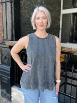 Poly Sleeveless Textured Top