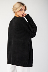 Black Knit Long Sleeve Cardigan