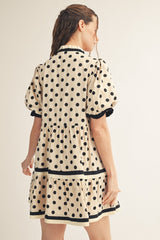 Black Tiered Polka Dot Dress
