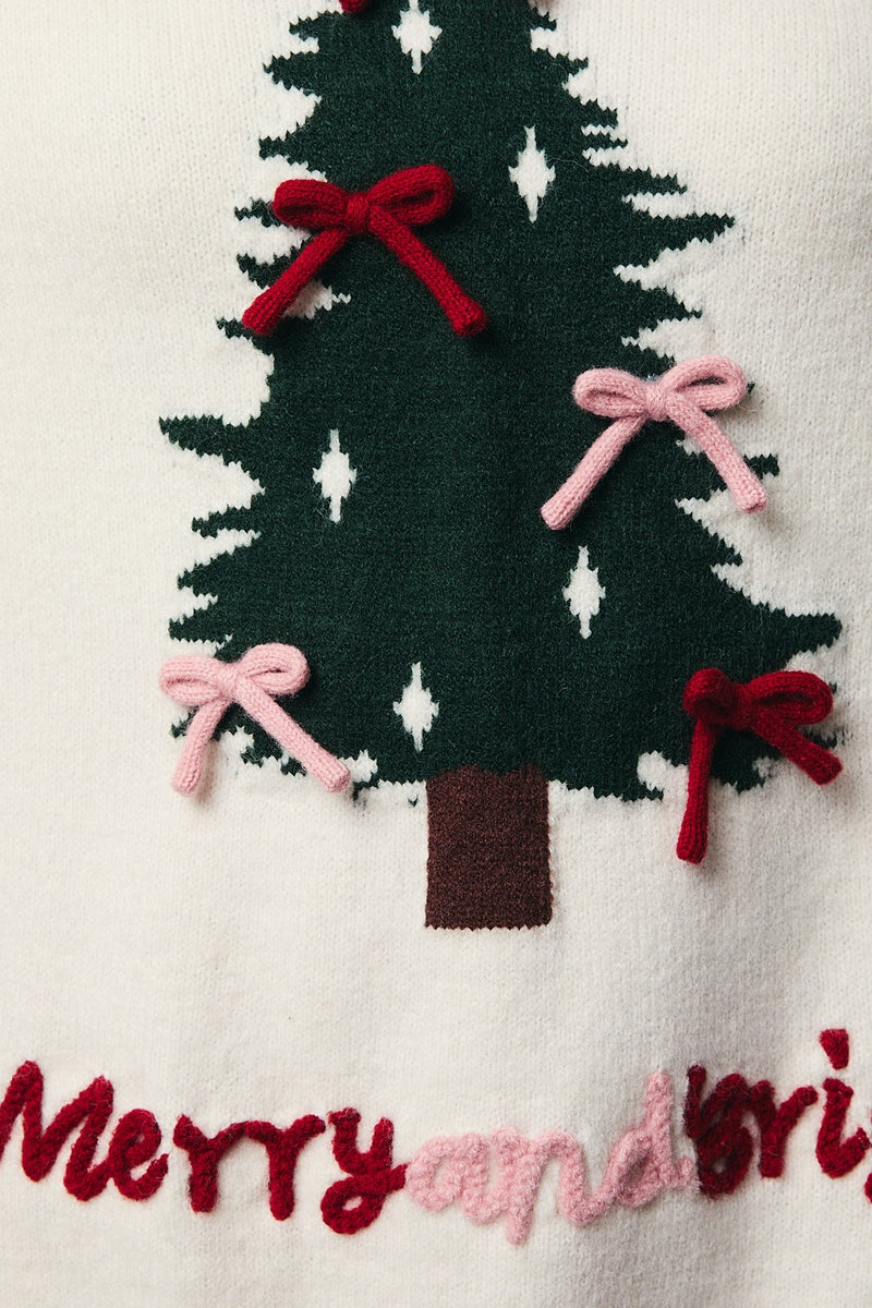 3D Bow Christmas Sweater
