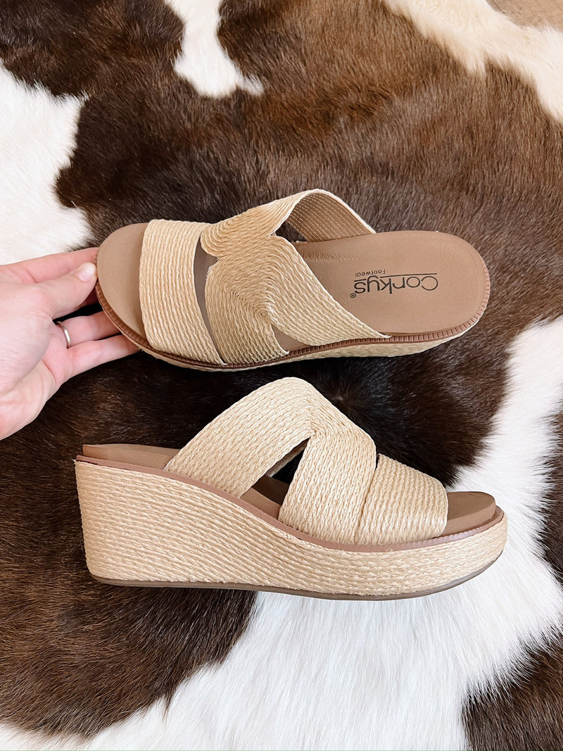 Logan's Rattan Wedge Sandal