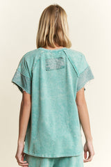 Mineral Washed Denim Star Sleeveless Top