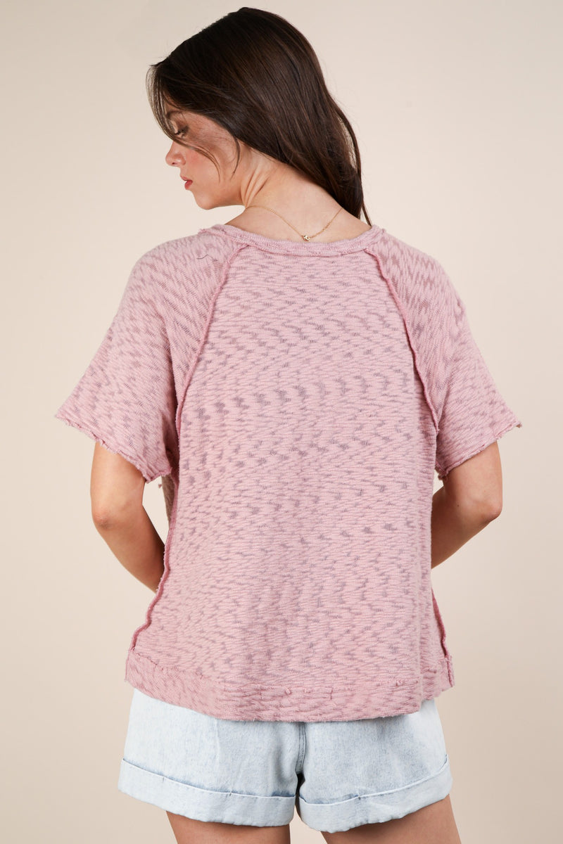 Curvy Lightweight Top with Outseam & Pocket