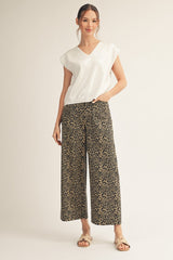 High Waist Wide Leg Leopard Pants