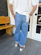 Curvy Kylee Slouchy Barrel Double Button Jean