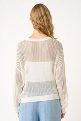White Open Knit Sweater