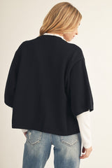 Black Button Down Soft Cardigan