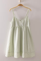 Stripe Back Bow Babydoll Dress